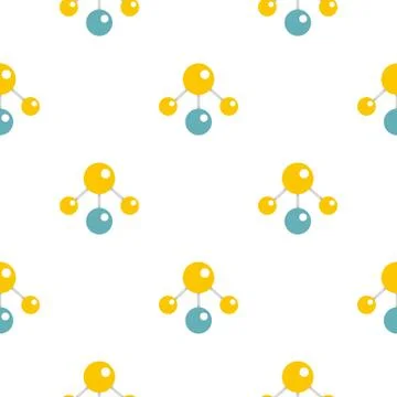 Yelllow and blue atomic structure pattern flat Stock Illustration