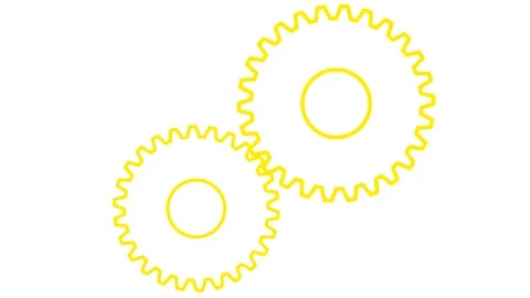 Yellow 2 gears line white Stock Footage 251865628