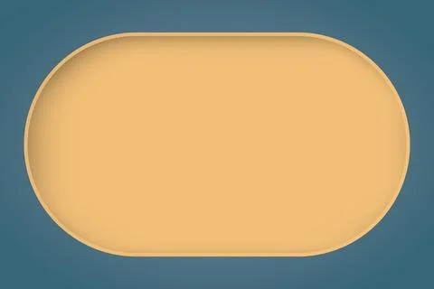 Yellow 3D capsule shape frame paper cut style on blue background graphic il.. Stock Illustration