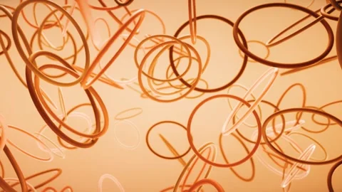 Yellow 3d Circles rotating motion background, 4k dynamic abstract animation Stock Footage 306317740