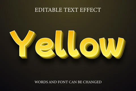 Yellow 3d gradient style text effect Stock Illustration
