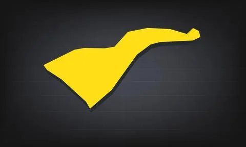 Yellow 3D Map of american Samoa on a Dark Background, Displaying Geographic.. Stock Illustration