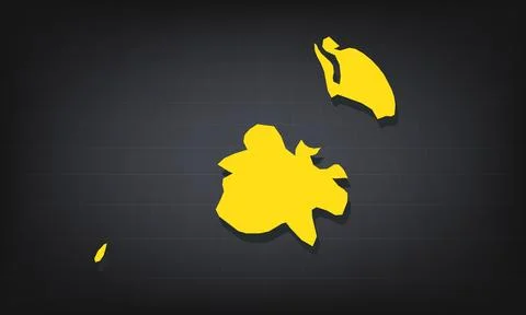 Yellow 3D Map of antigua Barbuda on a Dark Background, Displaying Geographi.. Stock Illustration