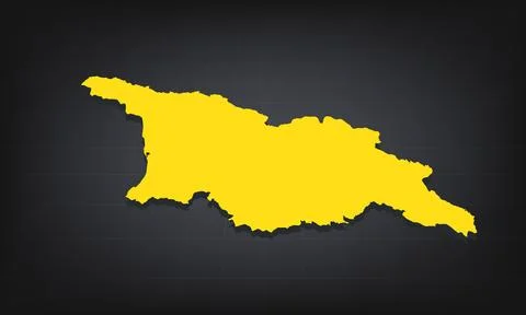 Yellow 3D Map of georgia on a Dark Background, Displaying Geographical Shap.. Stock Illustration