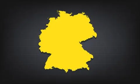 Yellow 3D Map of germany on a Dark Background, Displaying Geographical Shap.. Stock Illustration