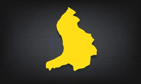 Yellow 3D Map of liechtenstein on a Dark Background, Displaying Geographica.. Stock Illustration