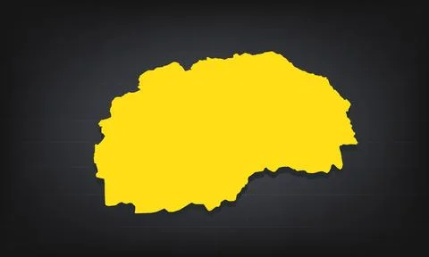 Yellow 3D Map of macedonia on a Dark Background, Displaying Geographical Sh.. Stock Illustration