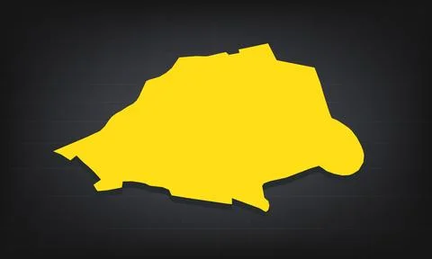 Yellow 3D Map of vatican on a Dark Background, Displaying Geographical Shap.. Stock Illustration
