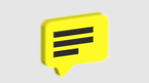 Yellow 3d message or chat icon pop up notification animation Stock Footage 234131906