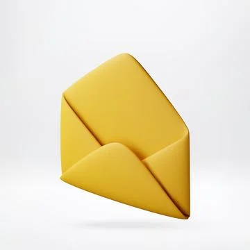 Yellow 3D notification icon for incoming mail Stock Illustration