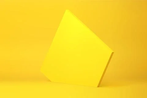 Yellow 3d pentagonal wall isometric background for product commercial show pr イラスト素材