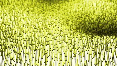 Yellow 3d rectangles forming wave pattern geometrical background Stock Footage 296616485
