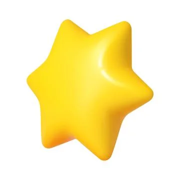 Yellow 3d six point star realistic figure Stock Illustration