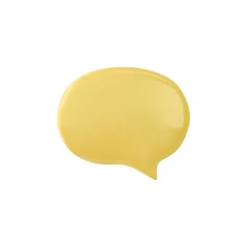 Yellow 3D speech bubble for online chat. 3D illustration. Stock Illustration