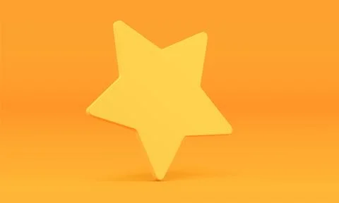Yellow 3d star five point abstract decor element for showroom studio backgr.. Stock-Illustration