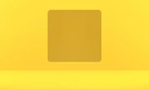 Yellow 3d studio background interior geometric squared hole empty space for p Stock Illustration