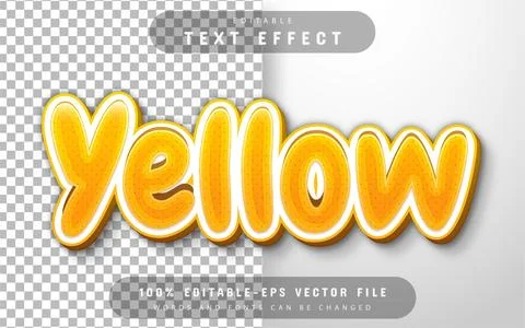 Yellow 3d text effect editable Stock Illustration