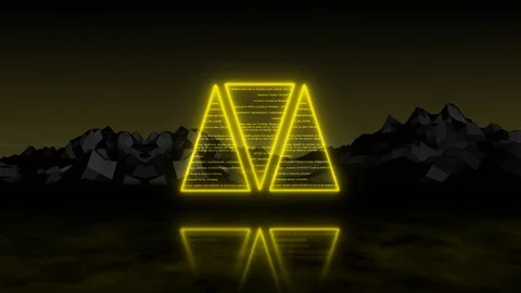 Yellow 3D Triangle Retro Stock Footage 121027572