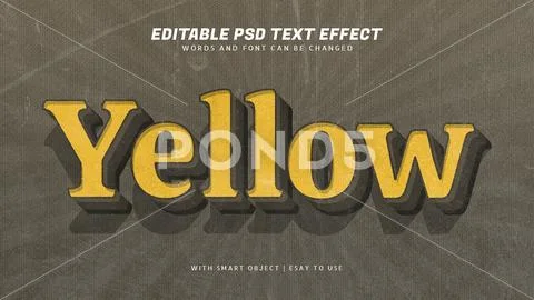 Yellow 3d vintage style text effect PSD Template