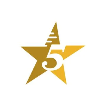 Yellow 5 five star logo design vector illustrations Stock Illustration