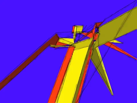 Yellow abstrack on blue background Stock Footage 1072159