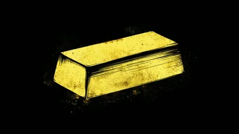 Yellow abstract 3d block rotating on black background, digital stop motion .. Stock-Footage 341429029
