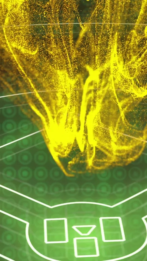 Yellow abstract animation over digital baseball field diagram Stock Footage 341927902