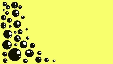 Yellow Abstract background with black bubbles pattern Stock Illustration