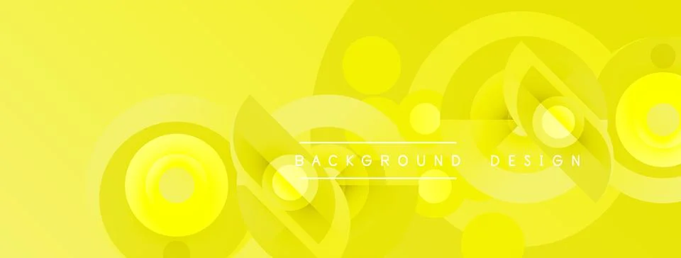 Yellow abstract background. Circles overlap creating dynamic visual effect. Stock Illustration