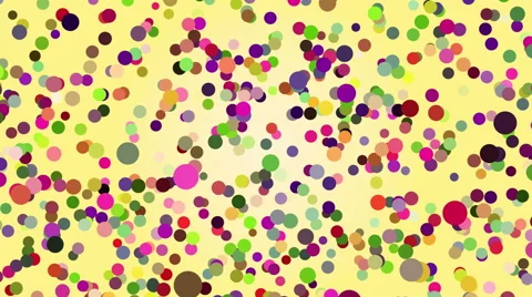 Yellow abstract background with colorful dots appearing in time Vídeo Stock 49199828