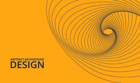 Yellow abstract background with effect circle line Stock Illustration