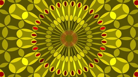 Yellow abstract background, flashing light and flowing circles, loop Stock Footage 64050494