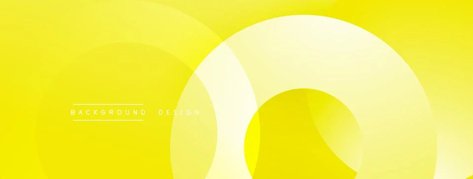 Yellow abstract background. Overlapping circles create dynamic visual effect. Stock Illustration