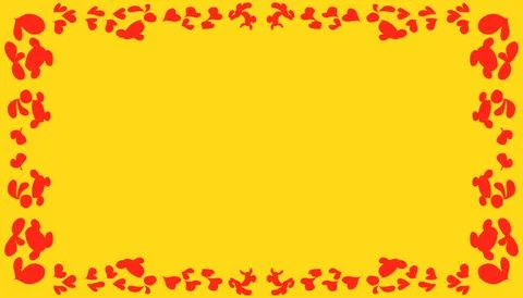 Yellow abstract background with red abstract frame Stock Illustration