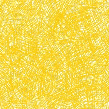 Yellow abstract background, seamless pattern hand drawn with a yellow pencil Illustrazione stock