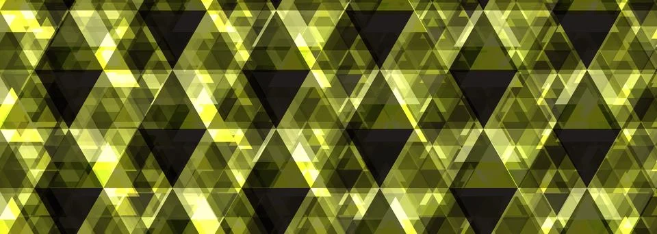 Yellow abstract background with triangular elements 3d geometric texture Illustrazione stock