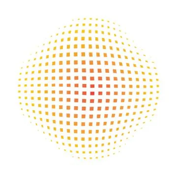 Yellow abstract circle with halftone dots effect. Vector illustration. Stock Illustration
