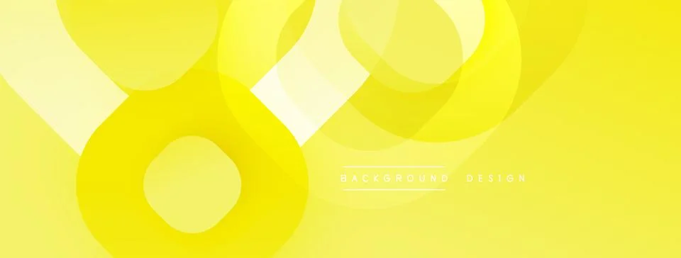 Yellow abstract circles overlap, creating dynamic visual effect. Soft gradients Stock Illustration