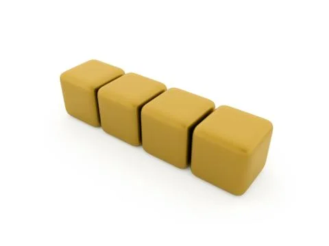 Yellow abstract cubes background rendered on white Stock Illustration