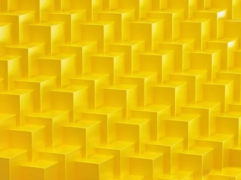 Yellow abstract cubes background. Repeating pattern. 3D illustration Stock Illustration