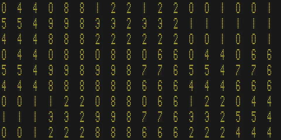 Yellow abstract display digit pattern. Electronic Numbers Background. Cyber.. Stock Illustration