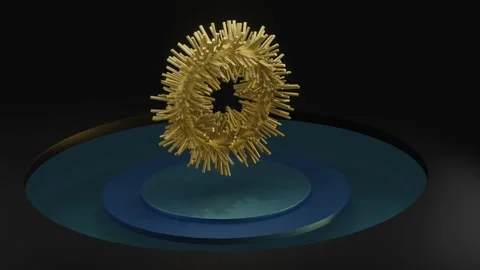 Yellow abstract figure animation Stock Footage 145753290