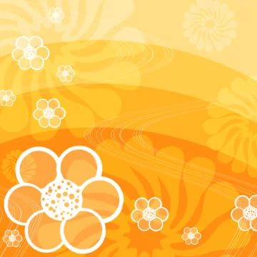 Yellow abstract flora background Stock Illustration