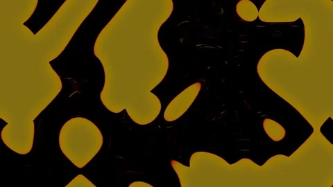 Yellow Abstract Forms Moving on Black Background 库存影片 325031676