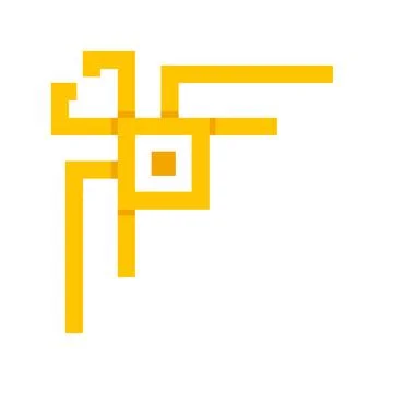 Yellow abstract geometric corner design element pattern 스톡 일러스트