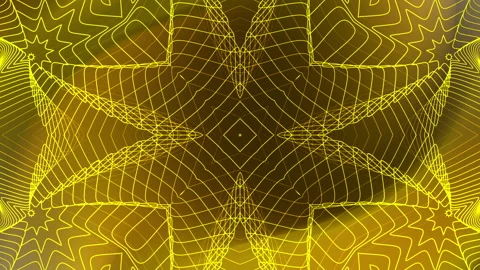 Yellow abstract geometric pattern with symmetrical lines. Stock Footage 280686865