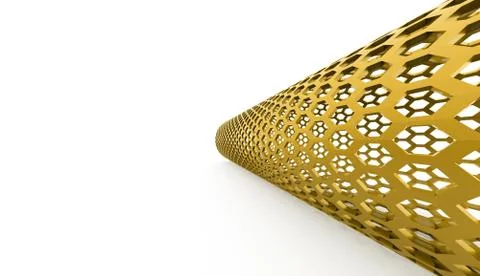 Yellow abstract hexagonal mesh rendered on white background Stock Illustration