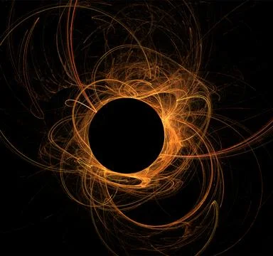 Yellow abstract linear pattern on black background, wallpaper, design Stock Illustration