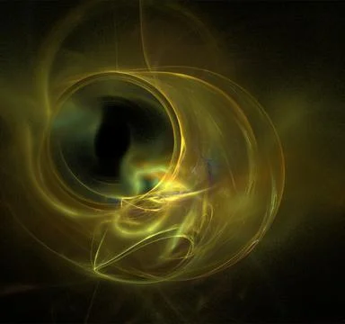 Yellow abstract linear pattern on black background, wallpaper, design Stock Illustration