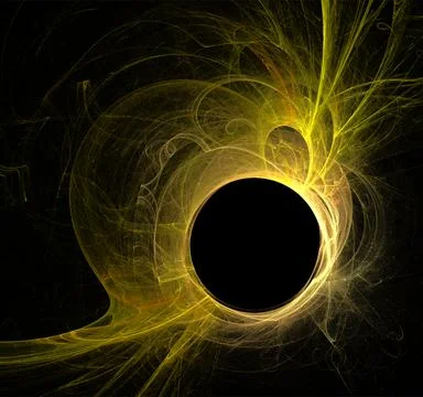 Yellow abstract linear pattern on black background, wallpaper, design イラスト素材